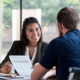 Person meets with professional advisor